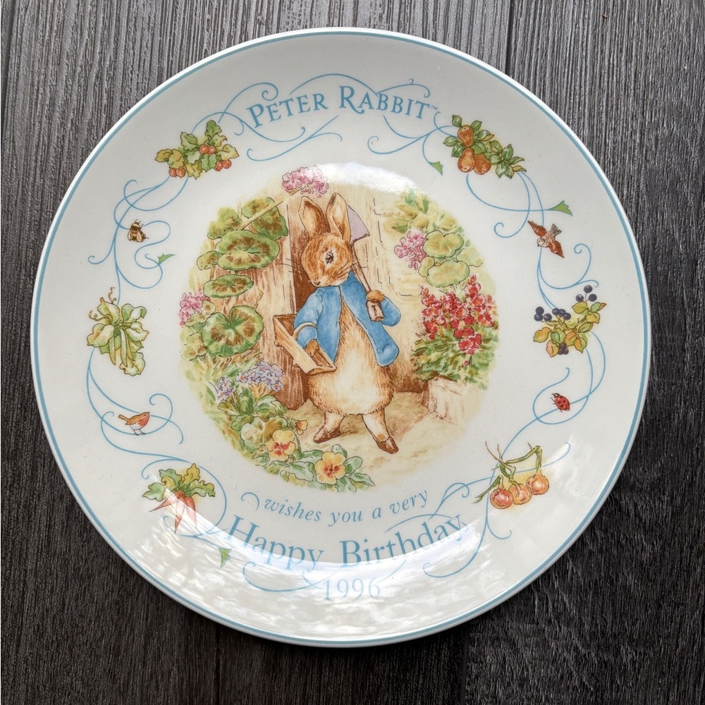 🩵Vintage Wedgwood Peter Rabbit Birthday Collector Plate NIB 1996 Made in England - Picture 2 of 12